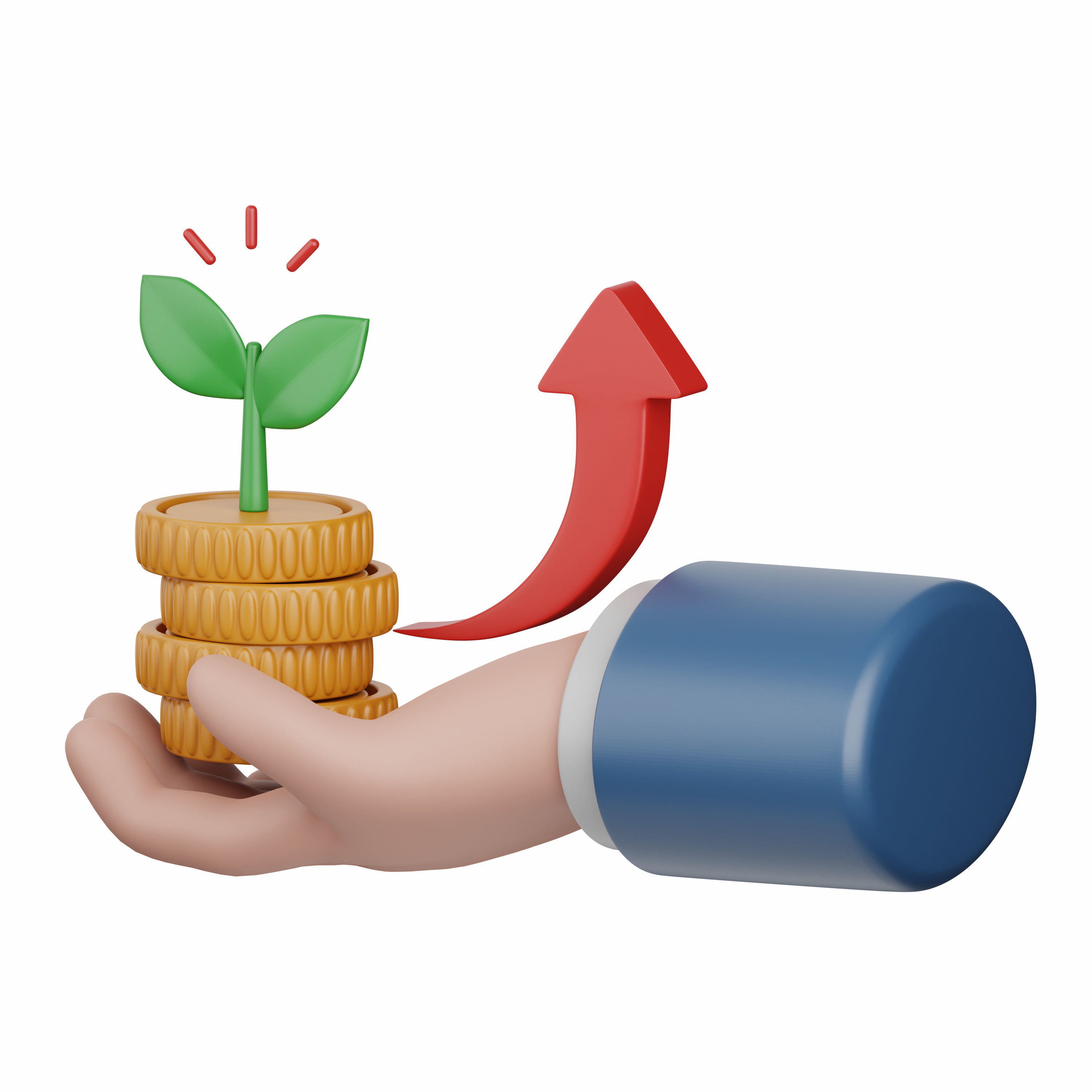 3d rendering investment isolated useful for business 3D model_1