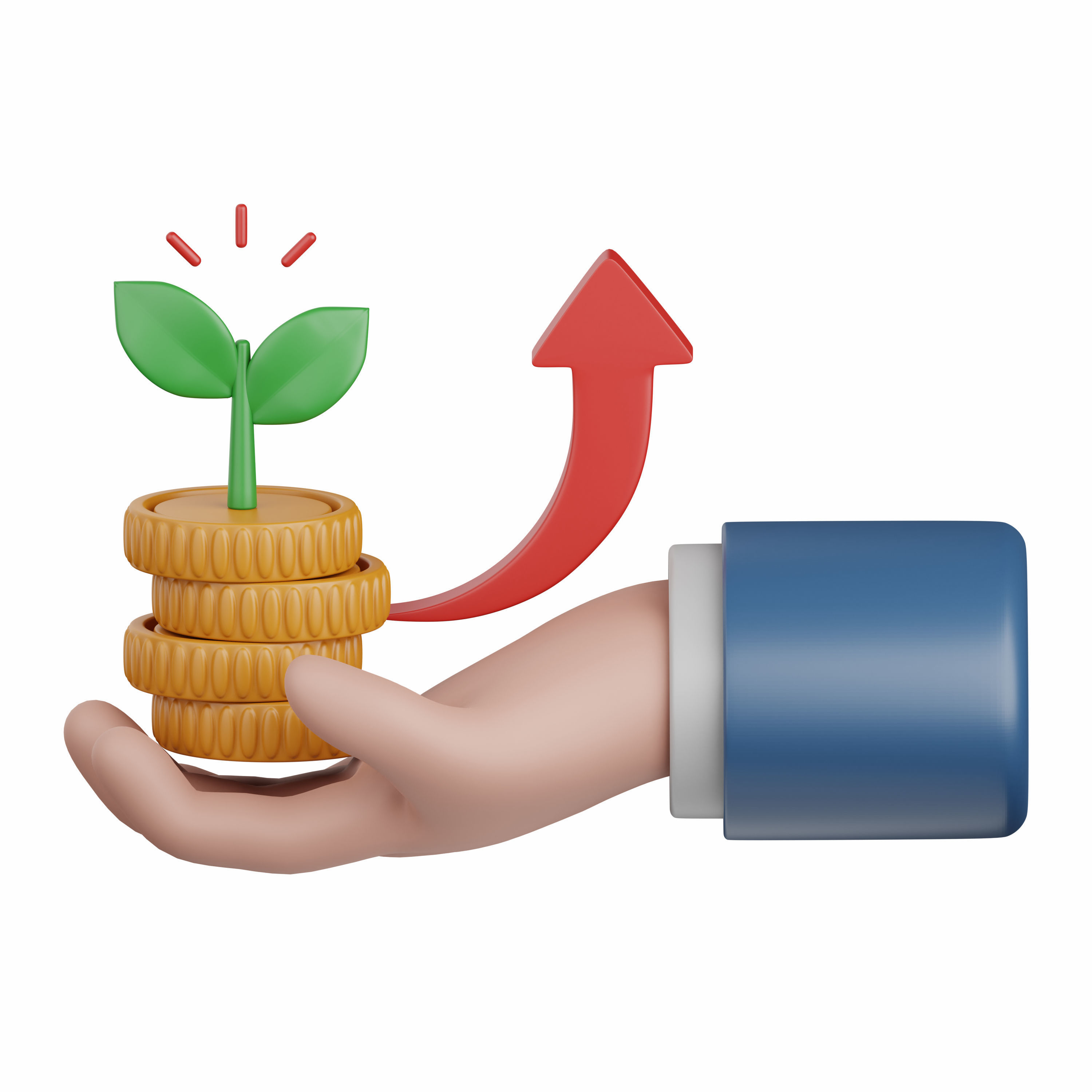 3d rendering investment isolated useful for business 3D model_4