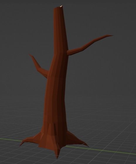 Old Lowpoly Tree Free 3D model_3