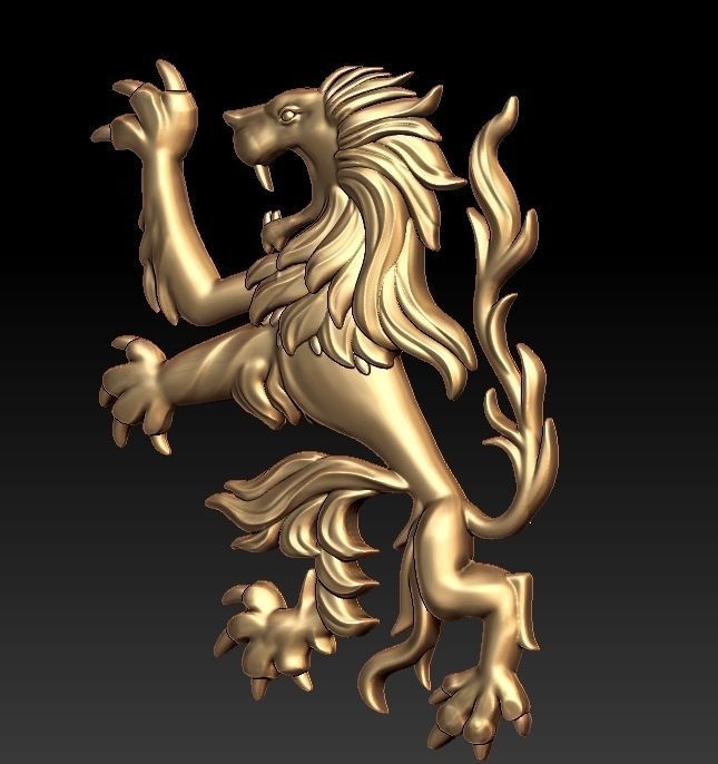Heraldic Lion  3D print model_2