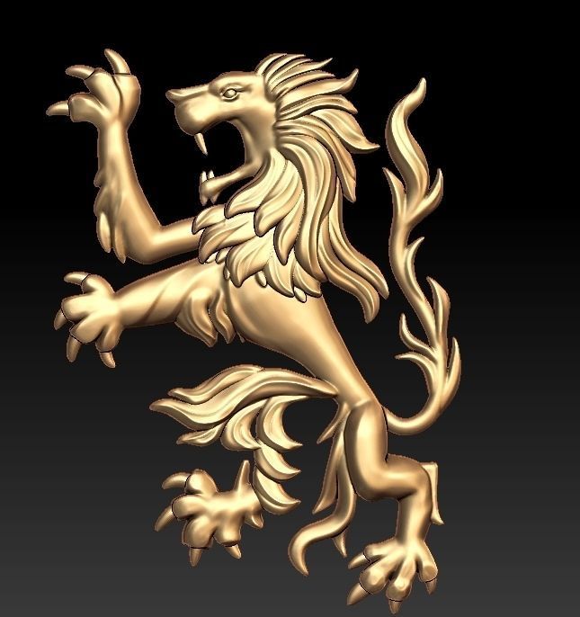 Heraldic Lion  3D print model_1