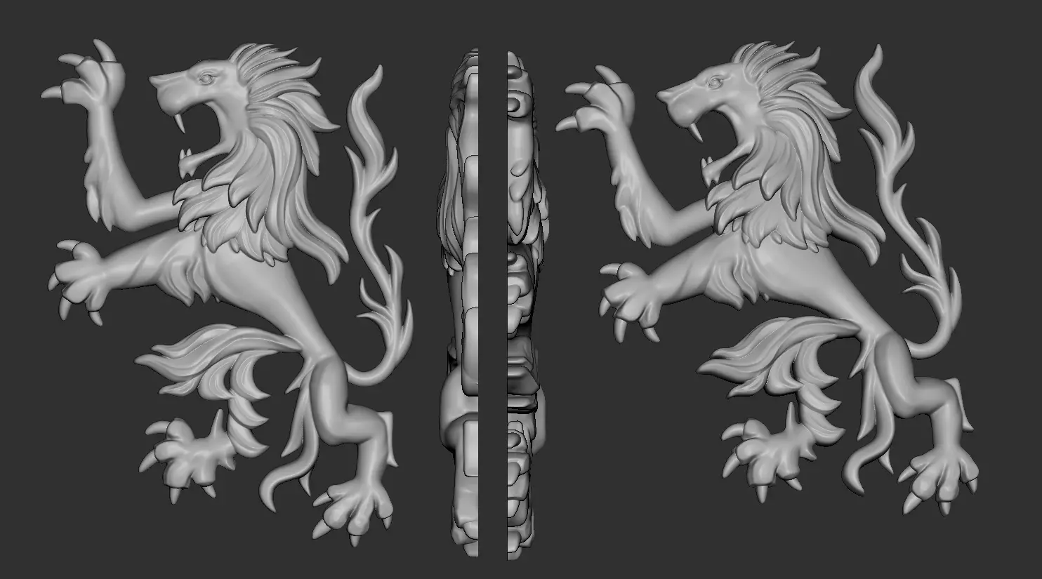 Heraldic Lion  3D print model_0