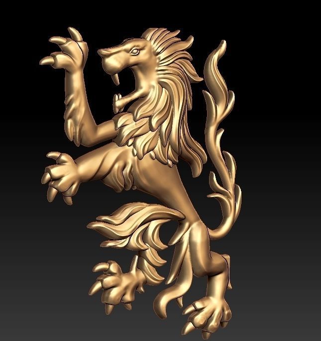 Heraldic Lion  3D print model_3