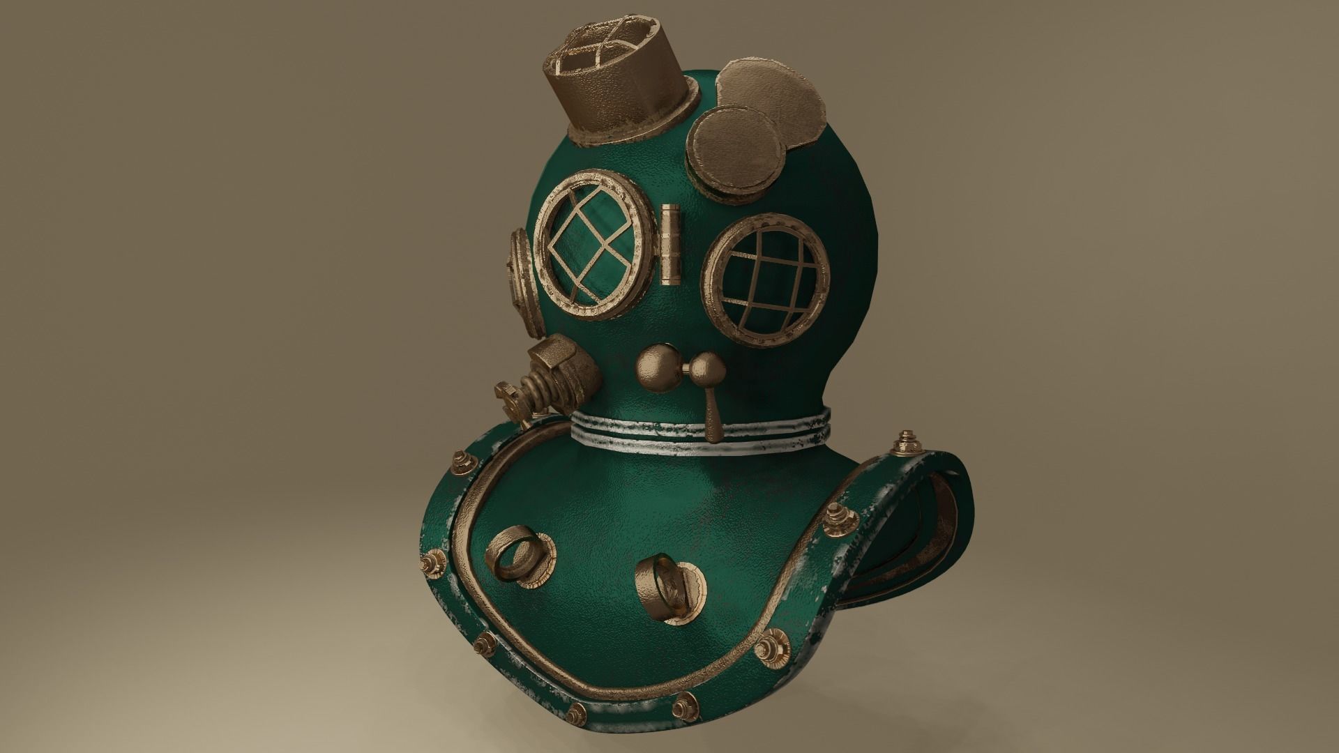 Diving Helmet 3D model_7