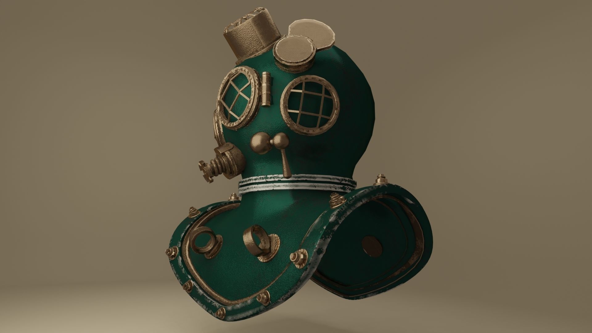 Diving Helmet 3D model_4