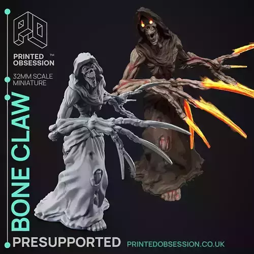 Bone Claw - 3D Printable TTRPG - PRESUPPORTED - 32mm Scale