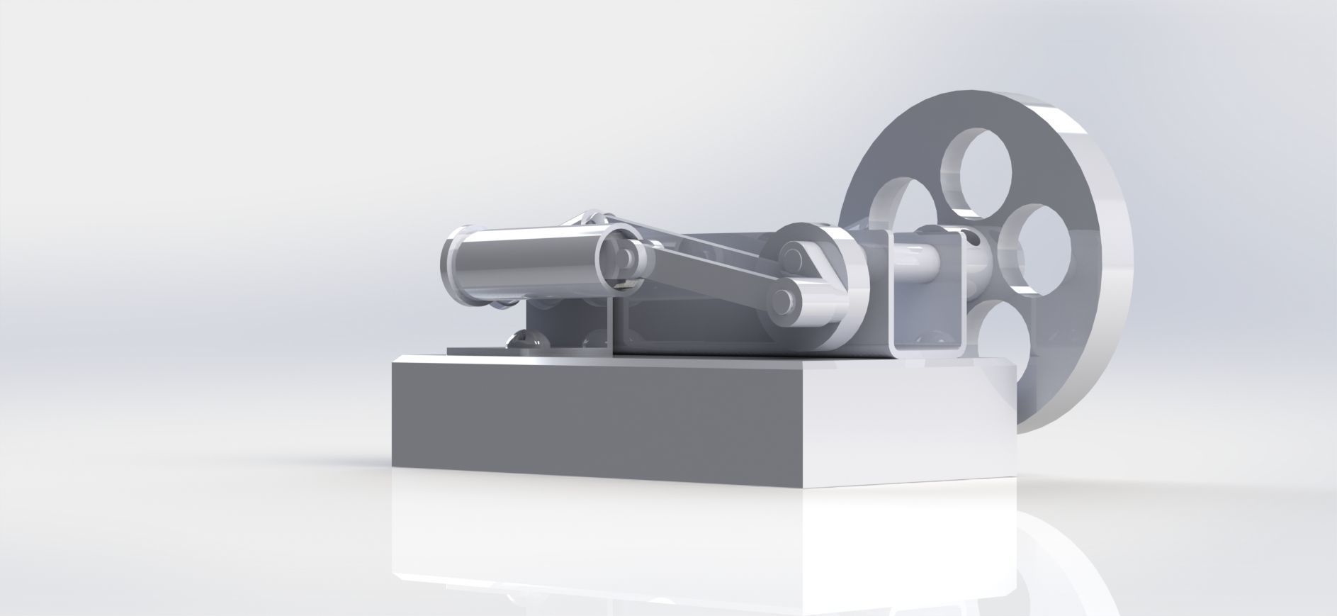 SIMPLE HORIZONTAL STEAM ENGINE 3D model_2