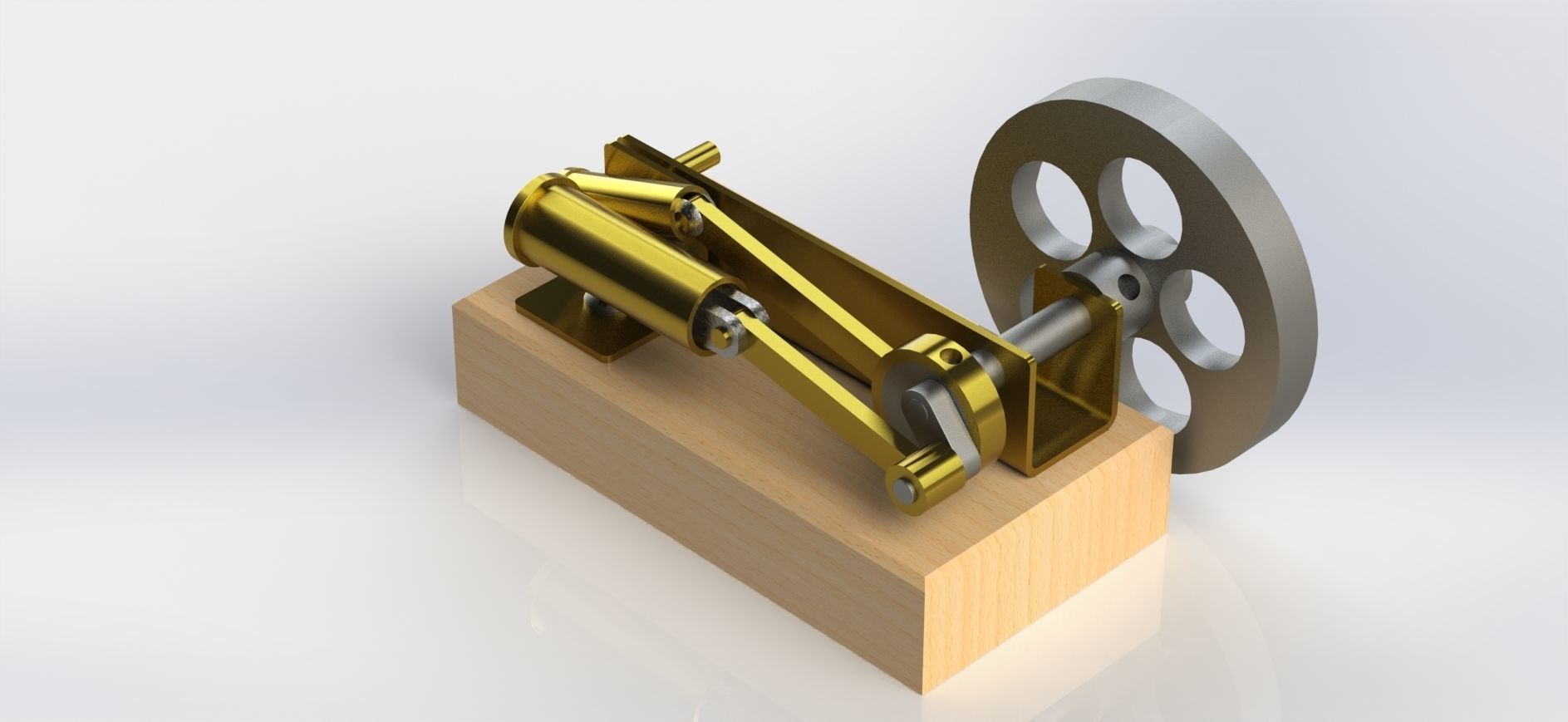 SIMPLE HORIZONTAL STEAM ENGINE 3D model_0