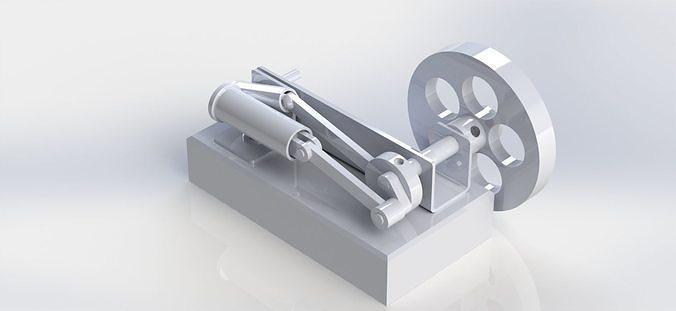 SIMPLE HORIZONTAL STEAM ENGINE 3D model