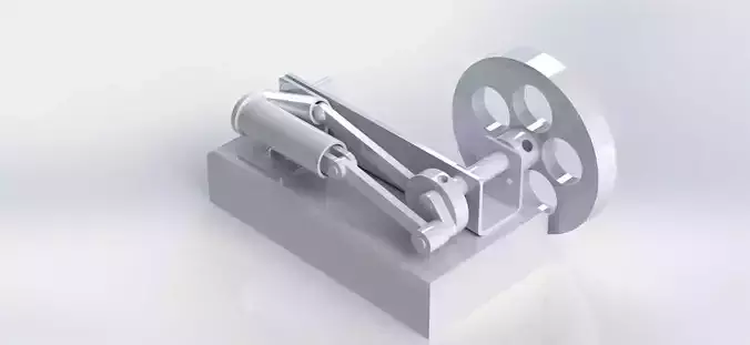SIMPLE HORIZONTAL STEAM ENGINE 3D model