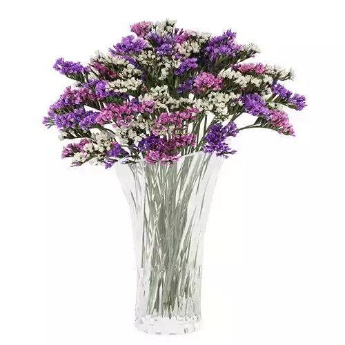 Flowers Bouquet In Glass Vase 03