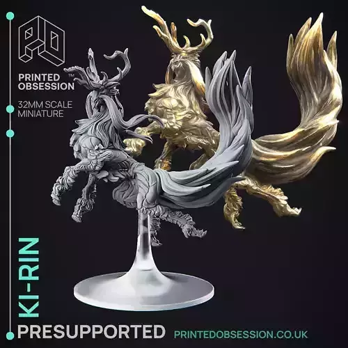 Ki Rin - 3D Printable TTRPG - PRESUPPORTED - 32mm Scale 3D print model
