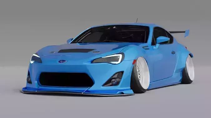 HIGHPOLY Subaru BRZ Custom Widebody 3D Blend File 3D model