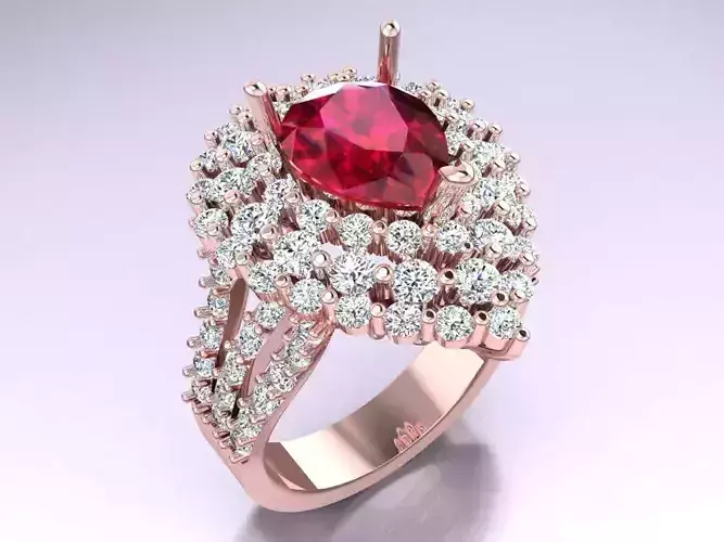 Diamond Ring - Womens Rings - N3857 3D print model