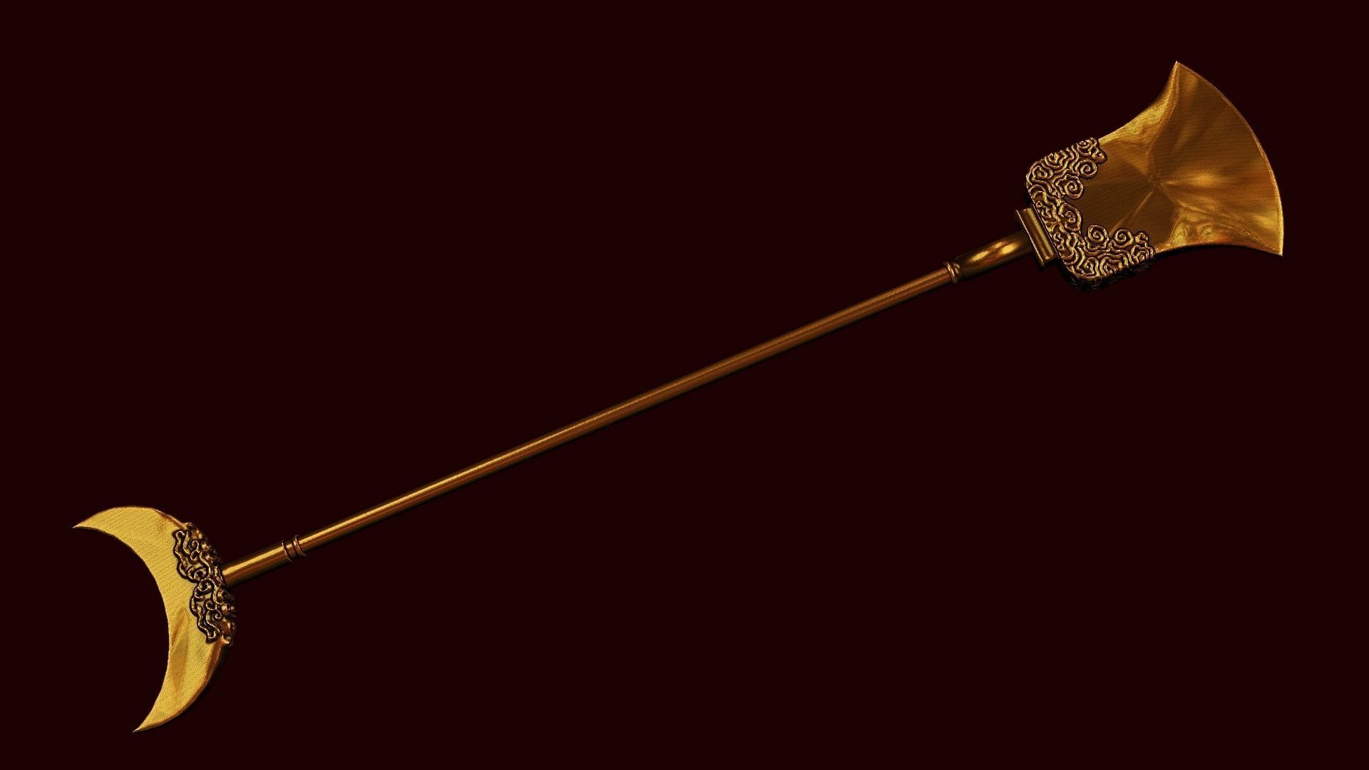 Lu zhishens weapon 3d printable 3D model_6