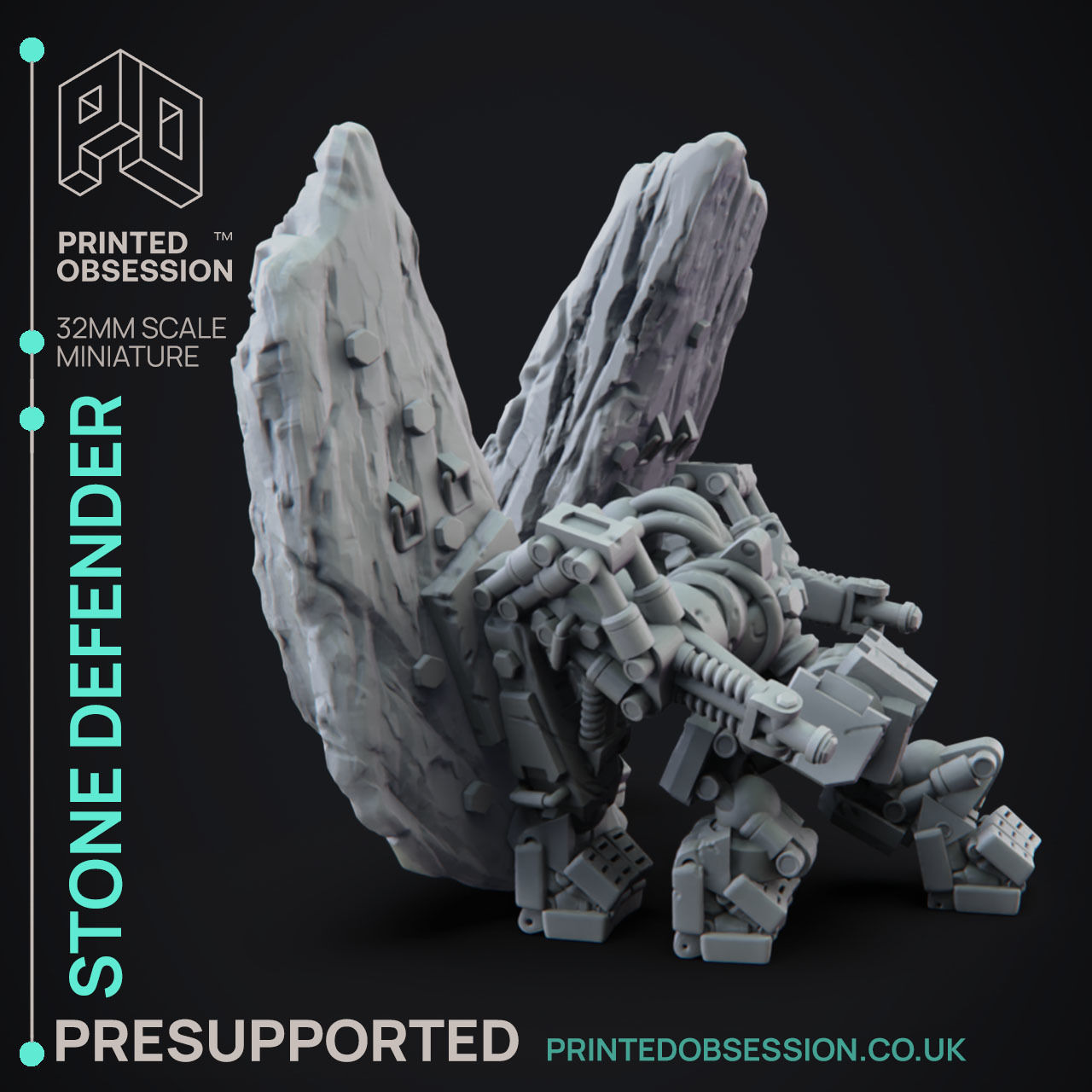 Stone Defender - 3D Printable TTRPG - PRESUPPORTED - 32mm Scale 3D print model_2