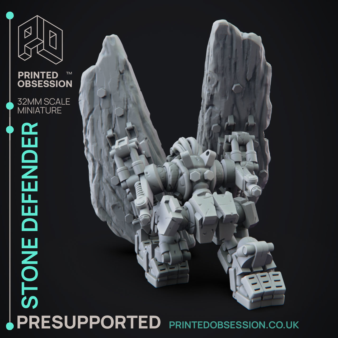 Stone Defender - 3D Printable TTRPG - PRESUPPORTED - 32mm Scale 3D print model_8