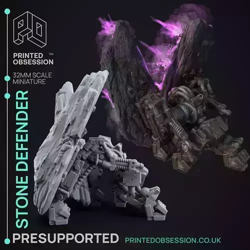 Stone Defender - 3D Printable TTRPG - PRESUPPORTED - 32mm Scale