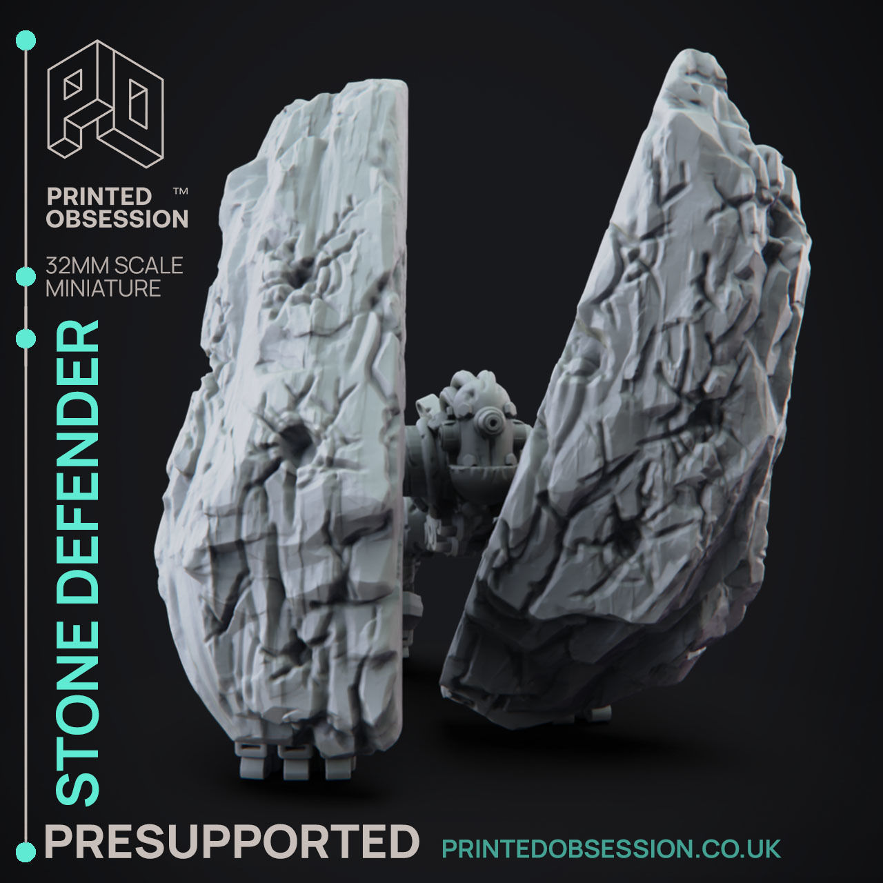 Stone Defender - 3D Printable TTRPG - PRESUPPORTED - 32mm Scale 3D print model_4