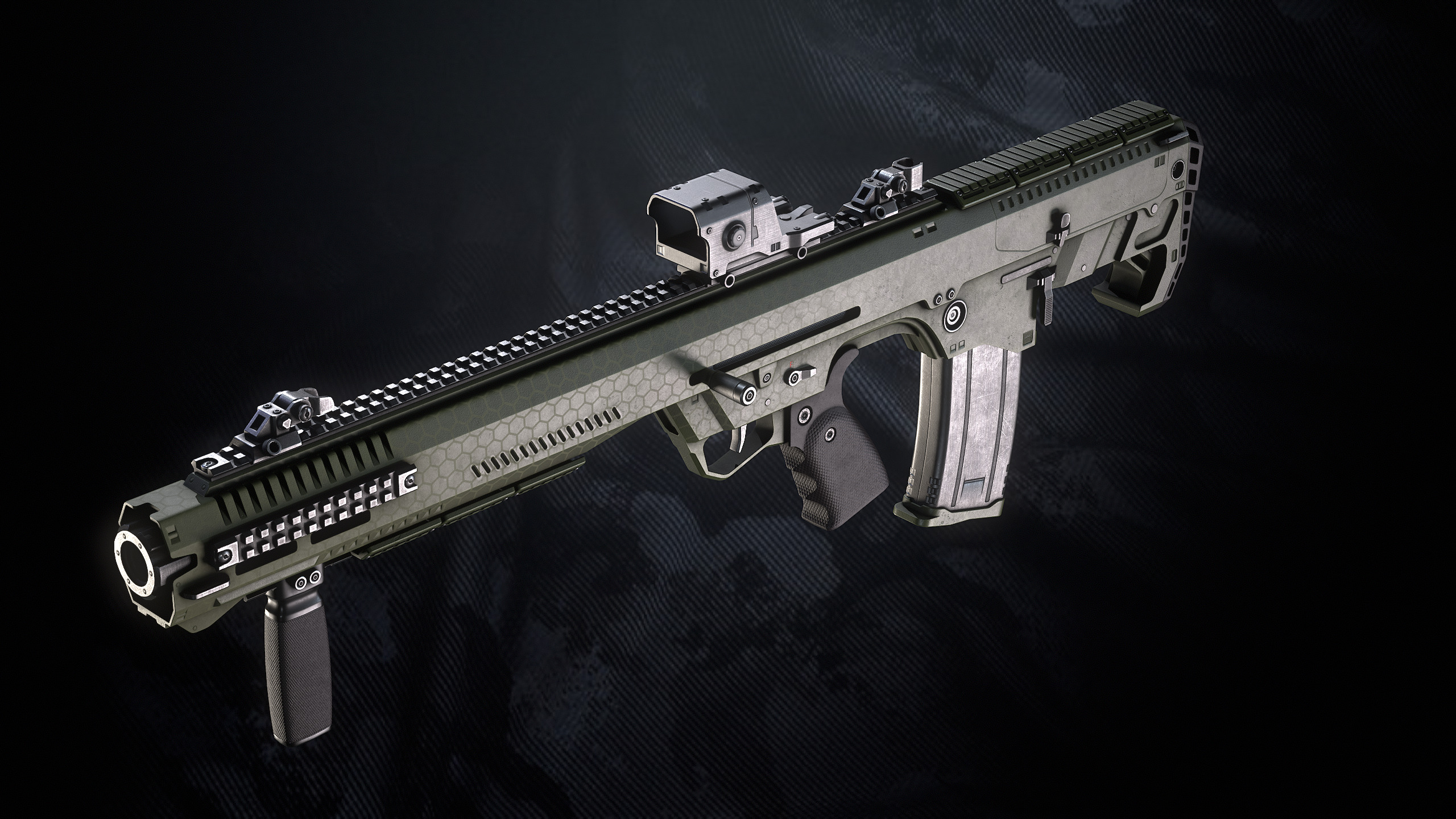 DF 122 Shotgun With Hands And weapon Case Low-poly 3D model_16