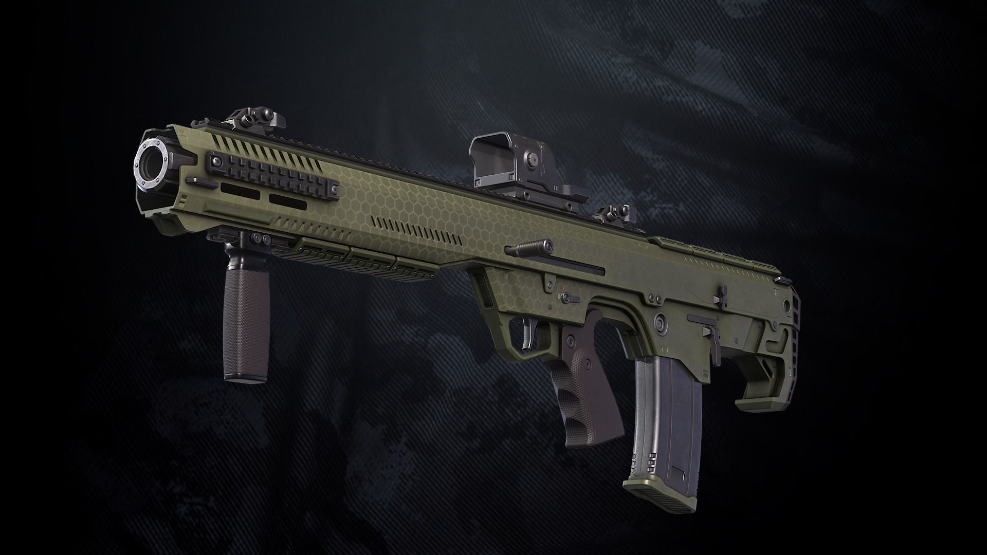 DF 122 Shotgun With Hands And weapon Case Low-poly 3D model_6