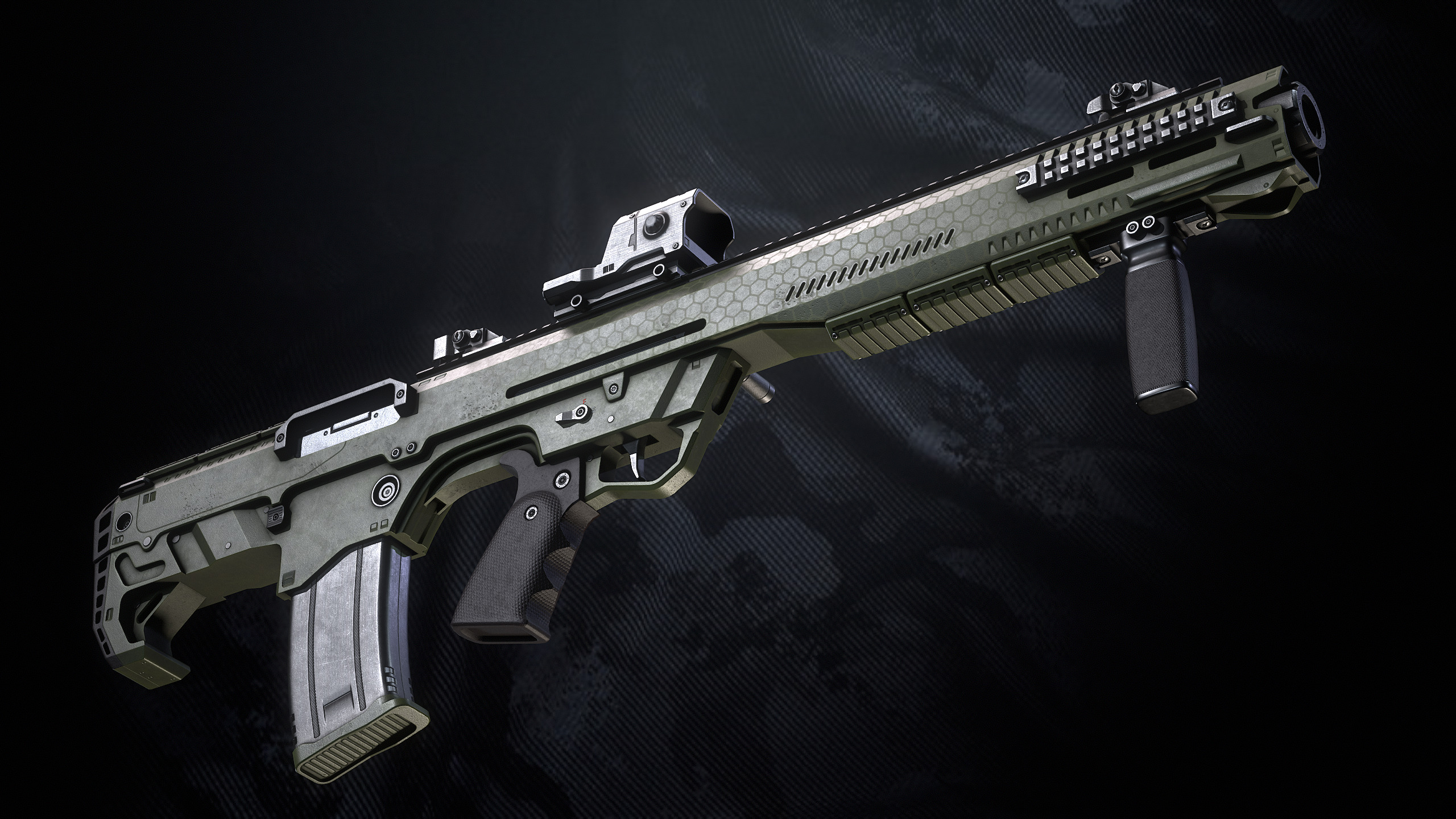 DF 122 Shotgun With Hands And weapon Case Low-poly 3D model_13