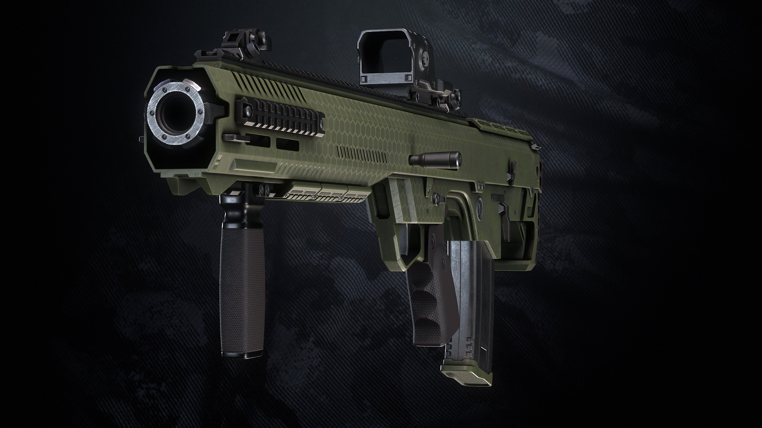 DF 122 Shotgun With Hands And weapon Case Low-poly 3D model_12