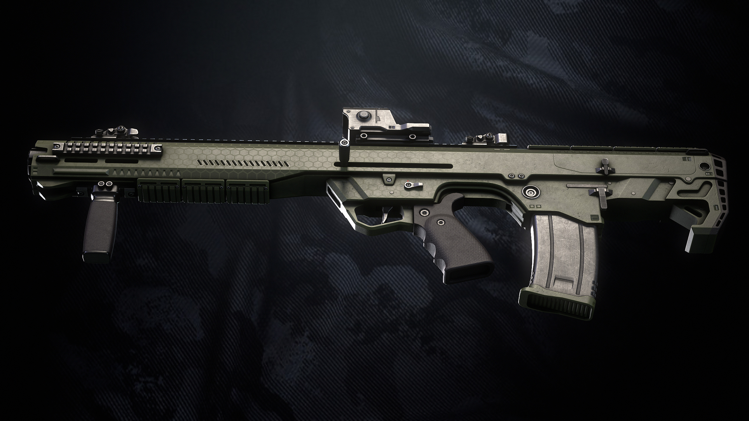 DF 122 Shotgun With Hands And weapon Case Low-poly 3D model_10