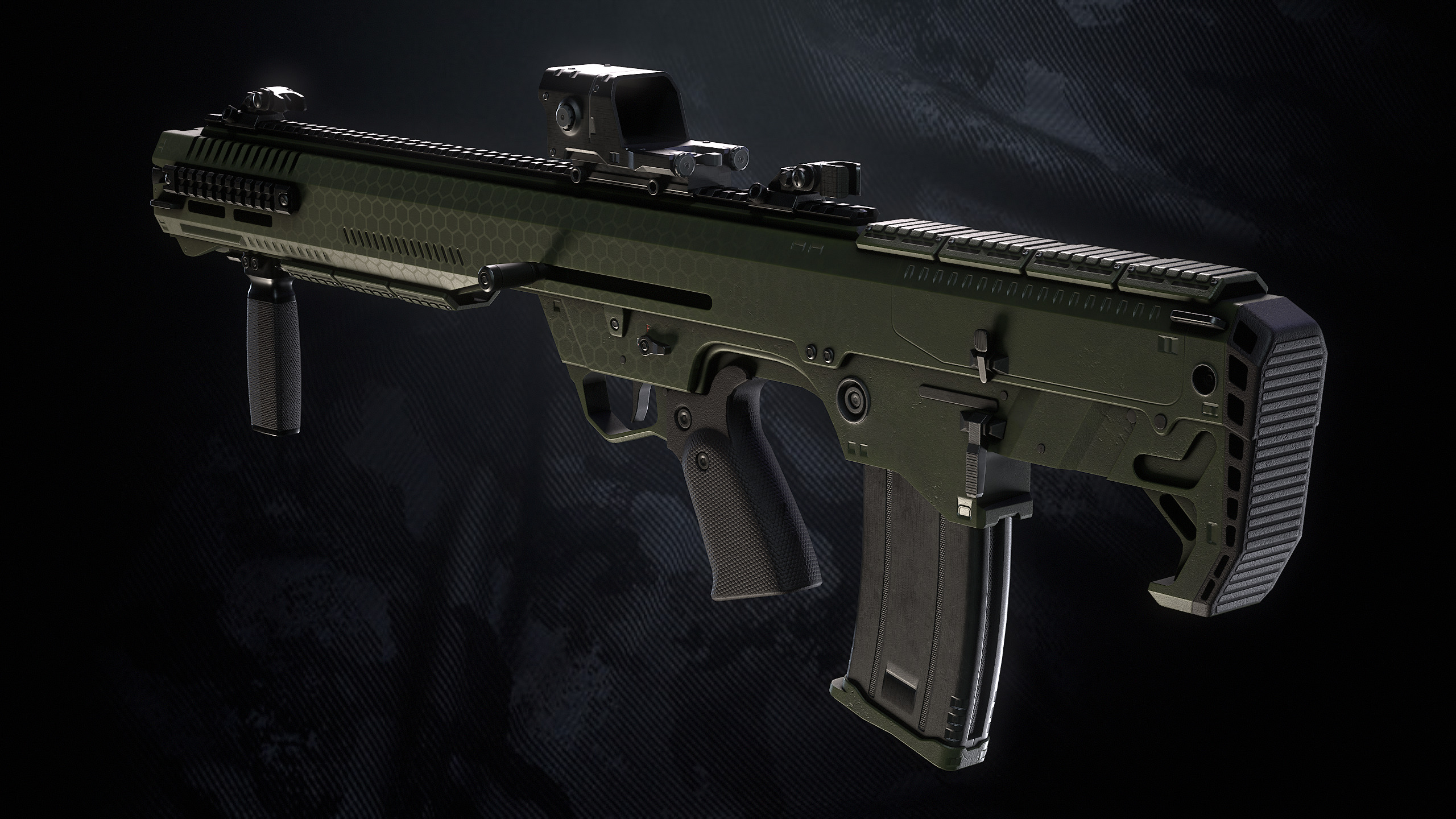 DF 122 Shotgun With Hands And weapon Case Low-poly 3D model_11