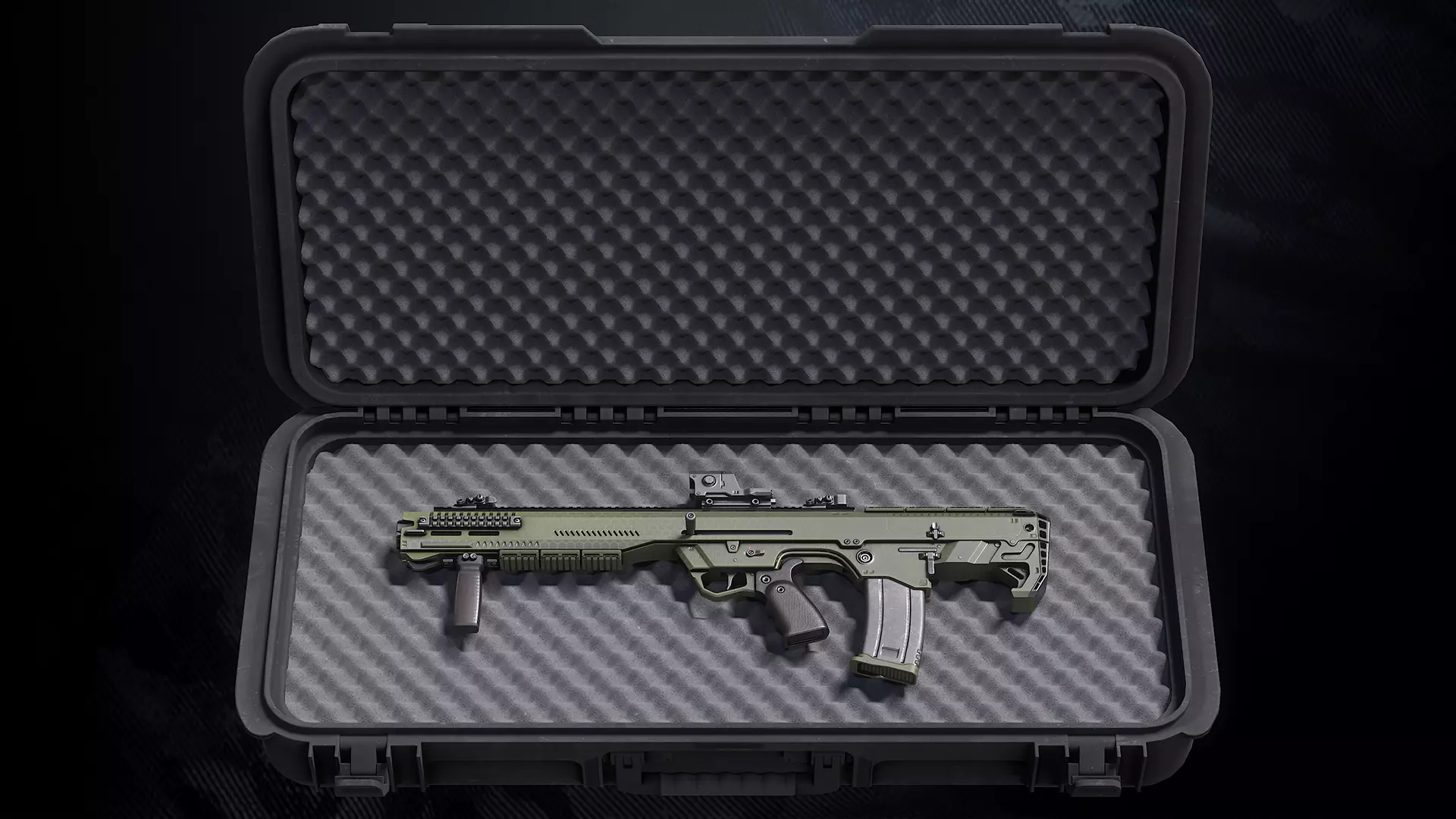 DF 122 Shotgun With Hands And weapon Case Low-poly 3D model_0