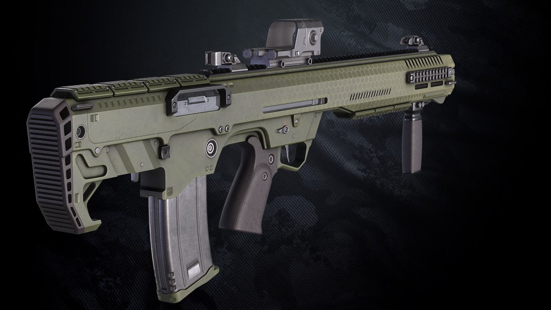 DF 122 Shotgun With Hands And weapon Case Low-poly 3D model_7