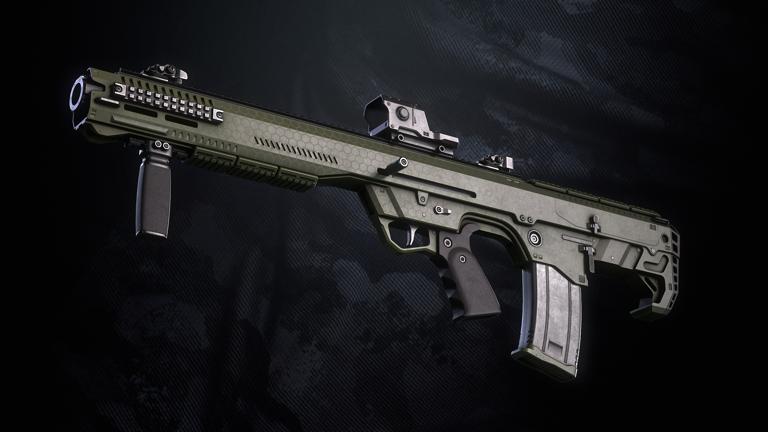 DF 122 Shotgun With Hands And weapon Case Low-poly 3D model_17