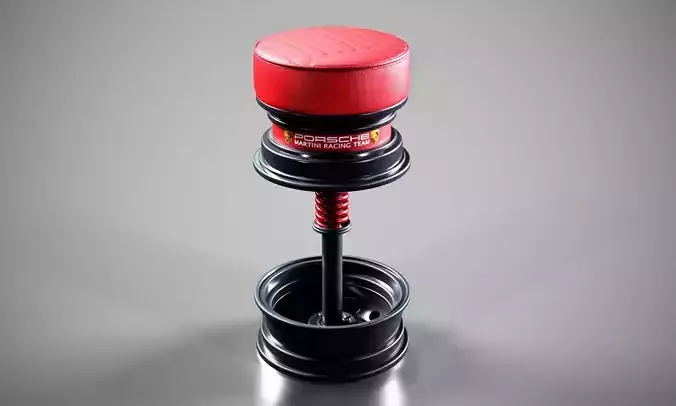 Porsche stool recycled from car 3D model