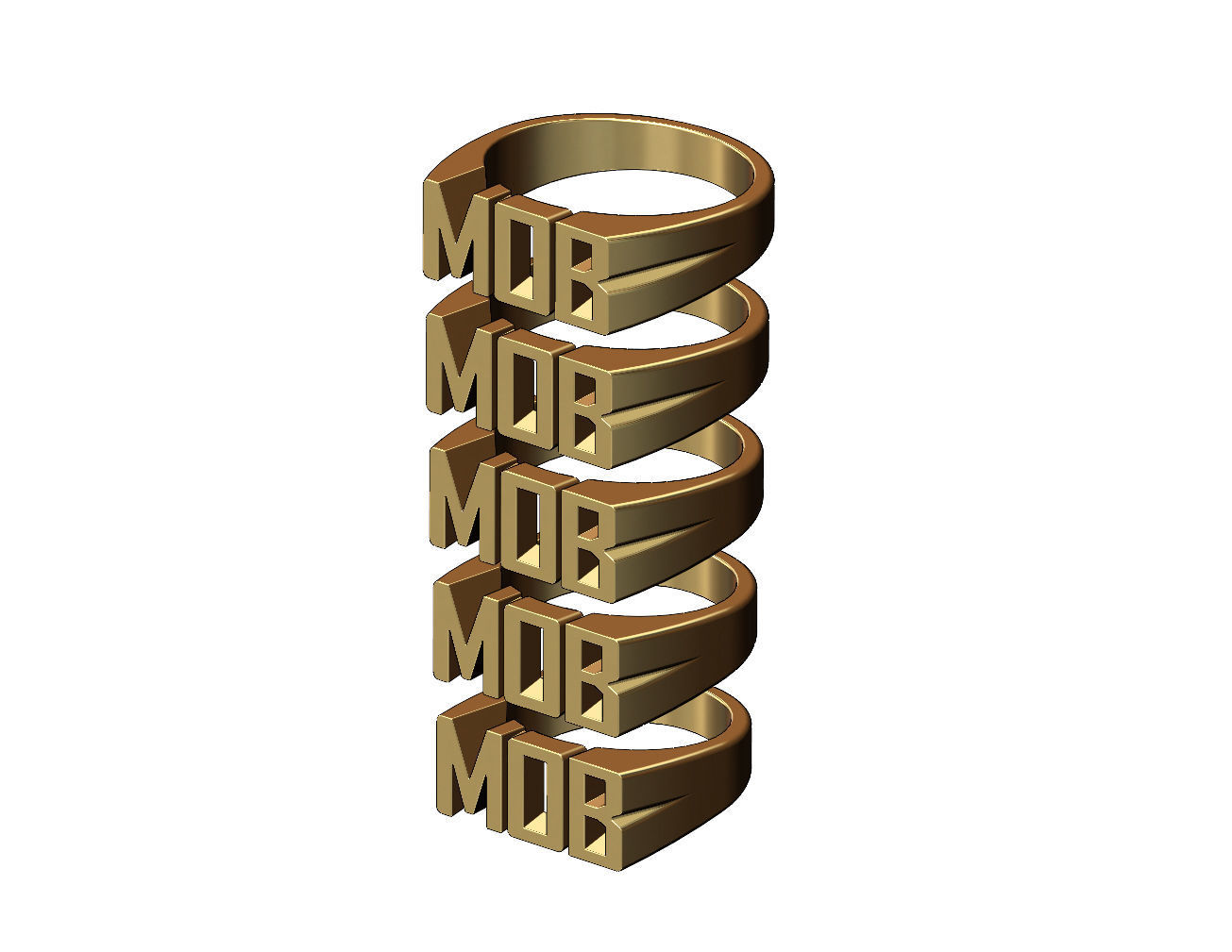 MOB name ring US sizes 6to10 3D print model_1