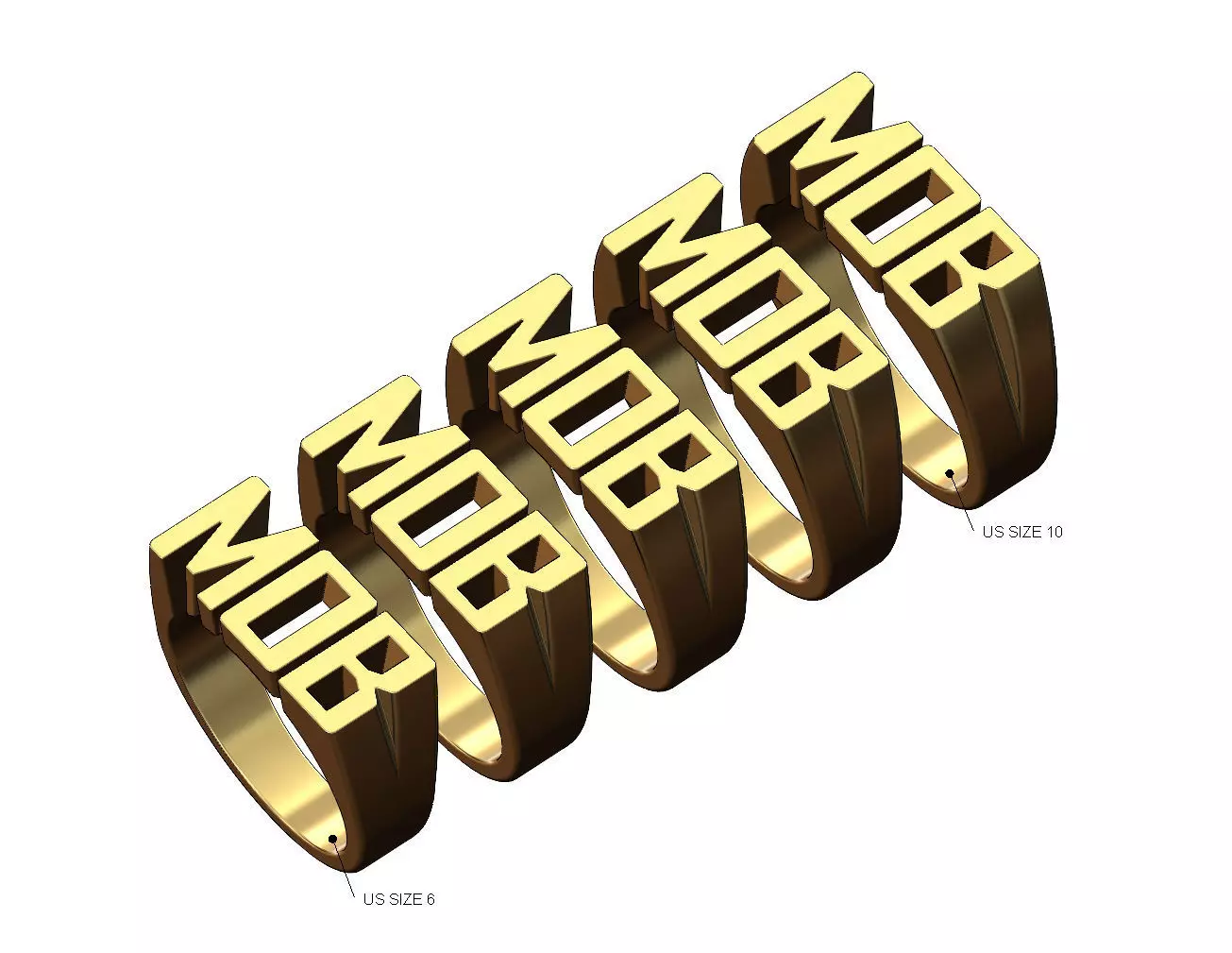MOB name ring US sizes 6to10 3D print model_0