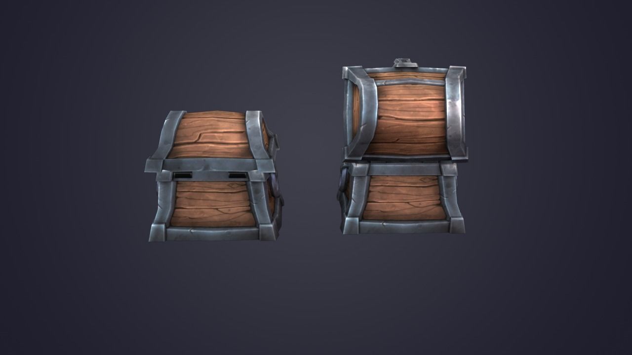 Treasure Chest Low-poly 3D model_2