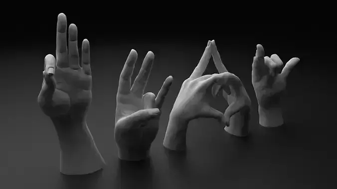Mudra Pack Hands 3D print model
