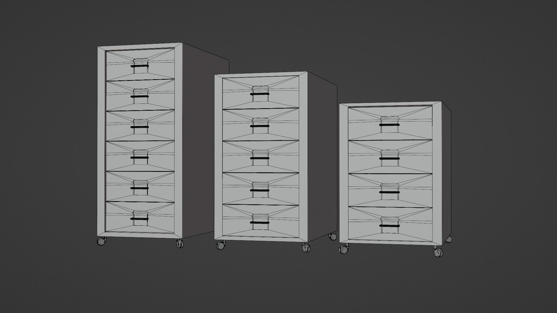 Realistic office drawer units Low-poly 3D model_3
