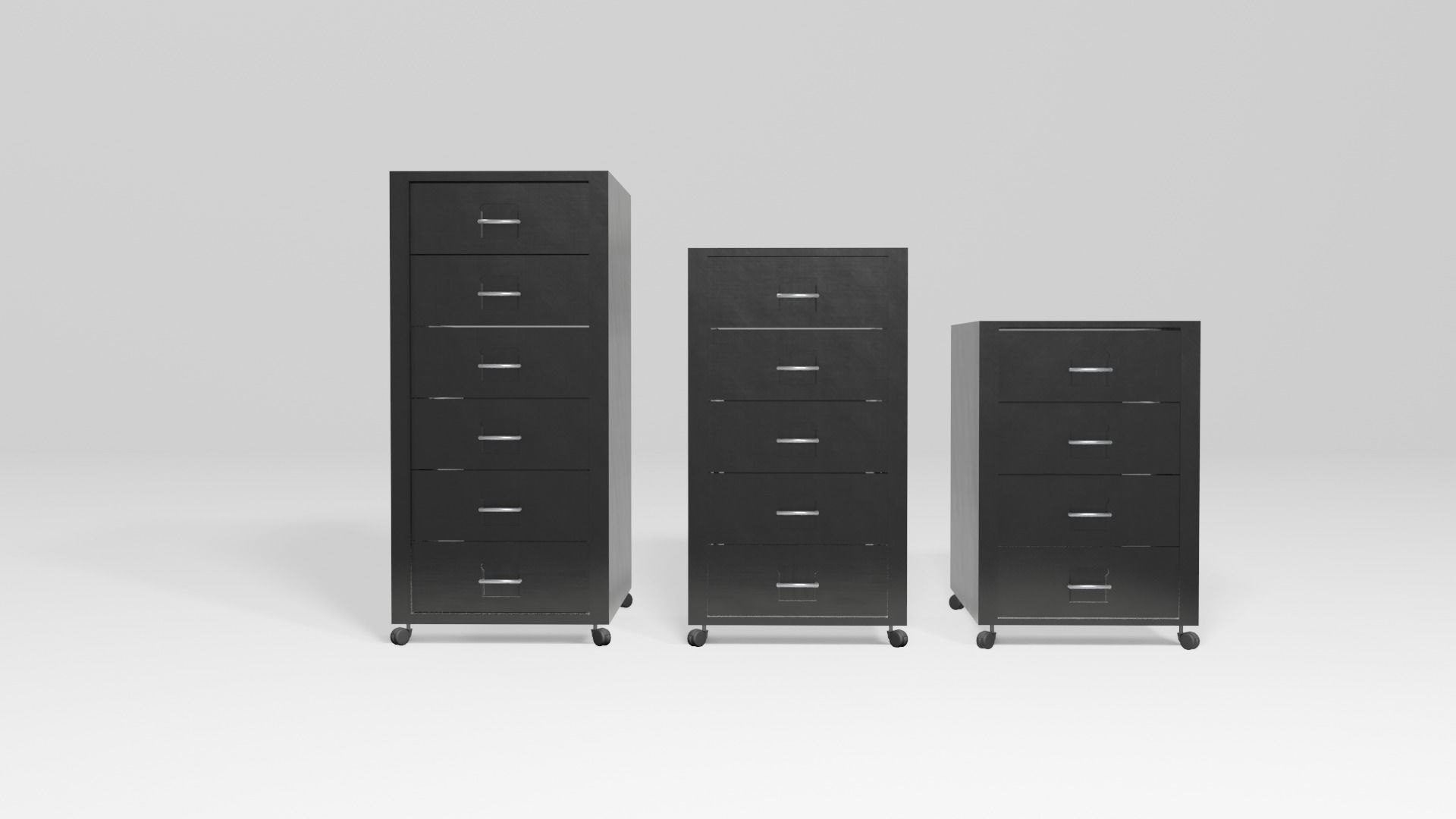 Realistic office drawer units Low-poly 3D model_4