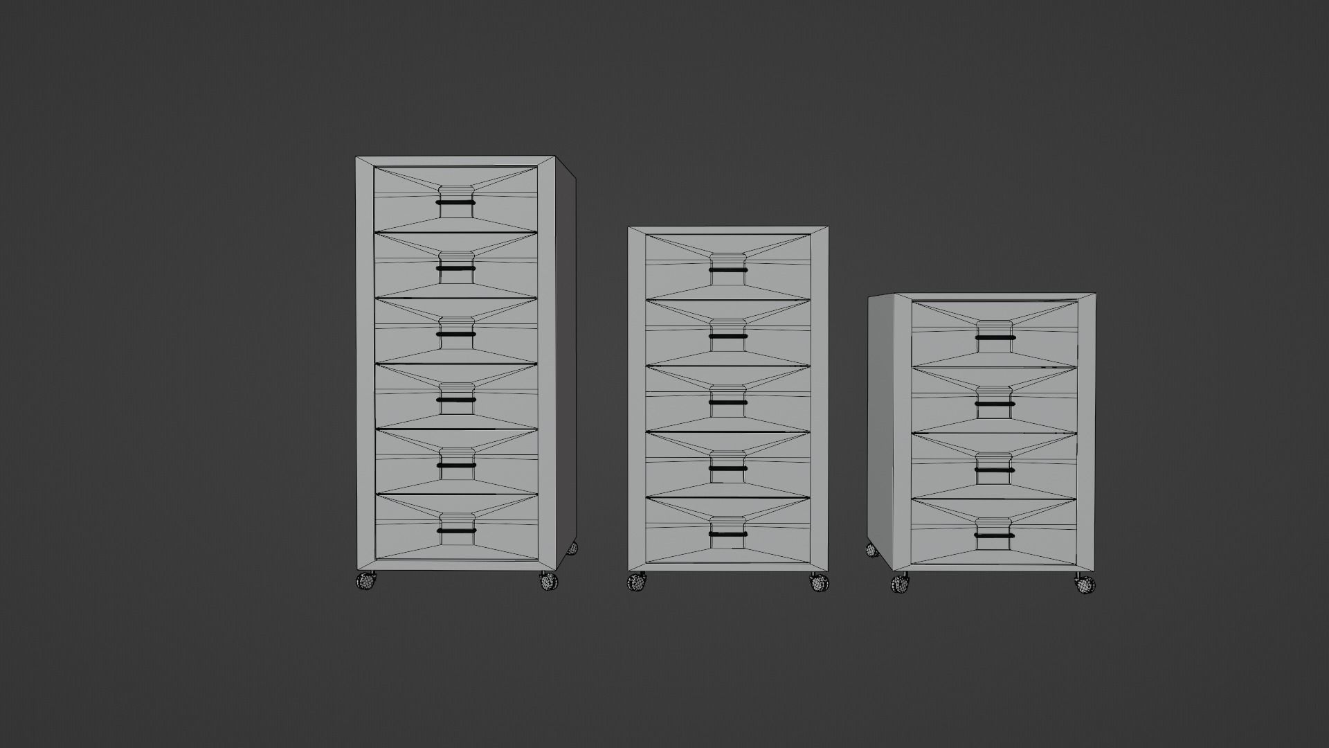 Realistic office drawer units Low-poly 3D model_6