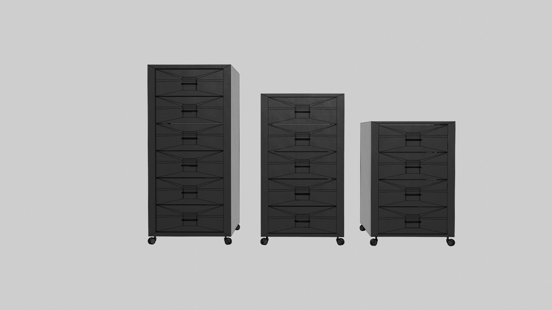 Realistic office drawer units Low-poly 3D model_5