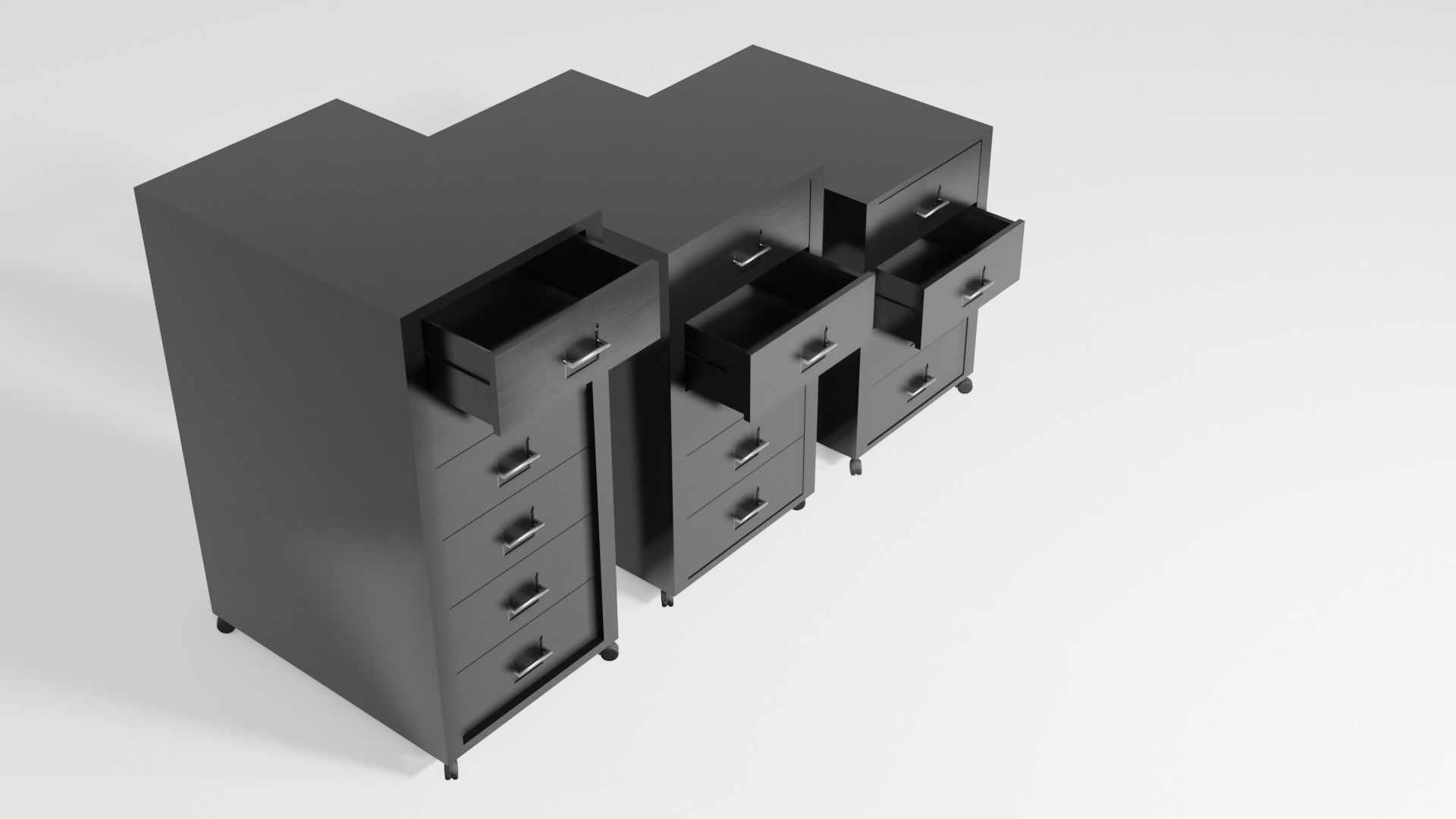 Realistic office drawer units Low-poly 3D model_7