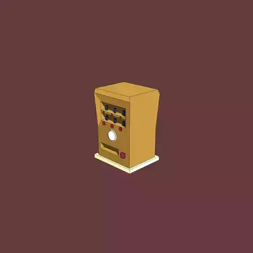Anime Style Vending Machine with Blue Cans Low-poly 3D model