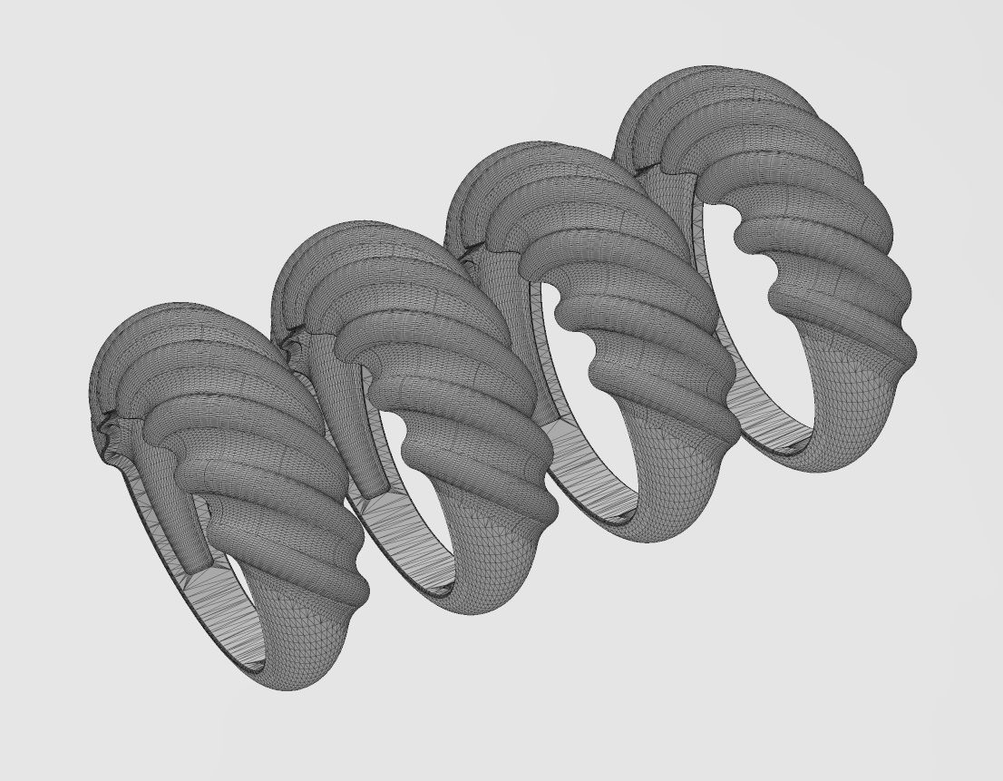 Tilted undulations dome ring US sizes 6to9 3D print model_14