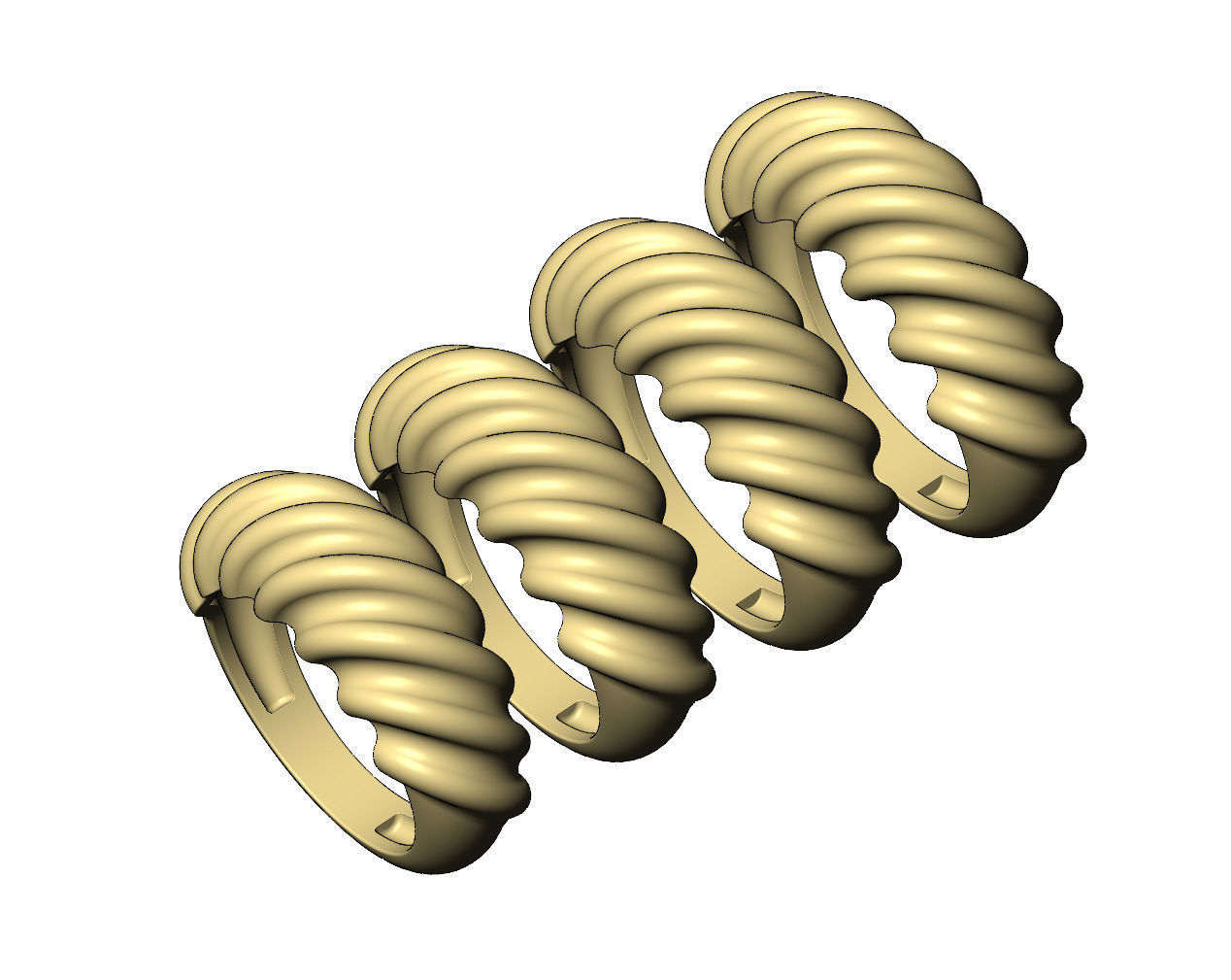 Tilted undulations dome ring US sizes 6to9 3D print model_5