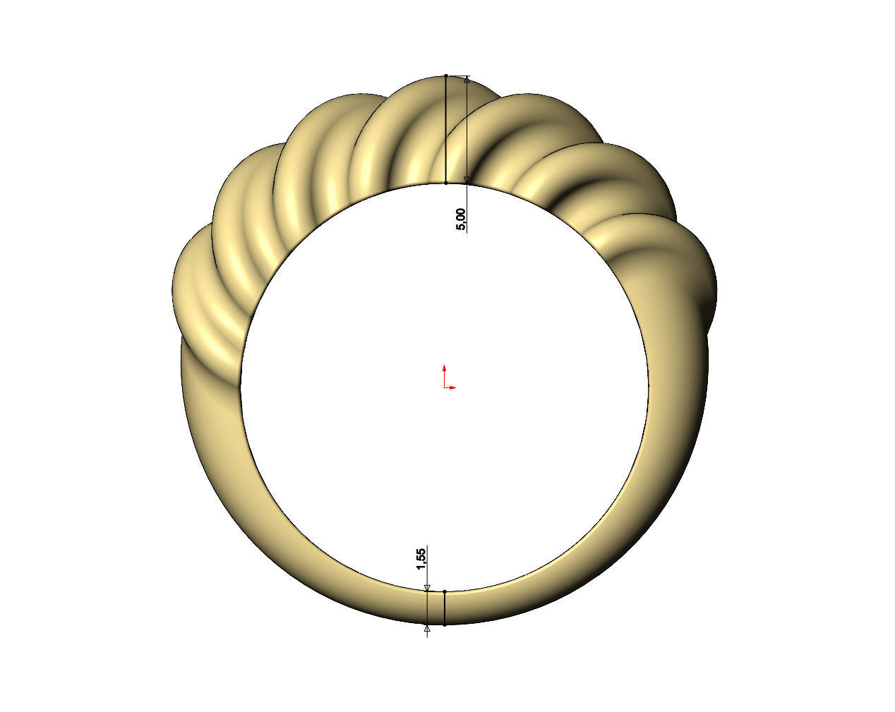 Tilted undulations dome ring US sizes 6to9 3D print model_7