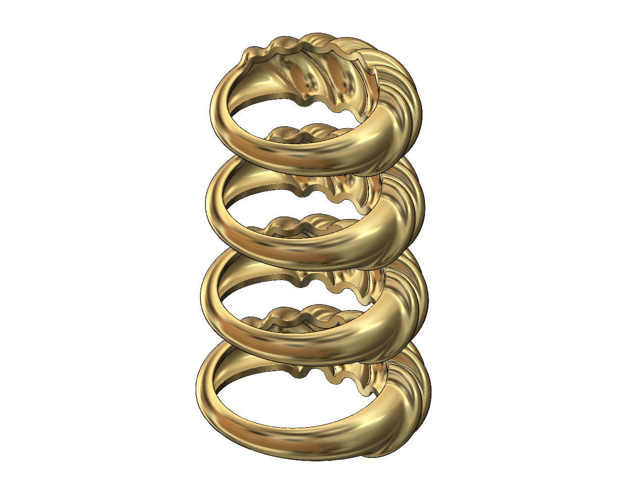 Tilted undulations dome ring US sizes 6to9 3D print model_4