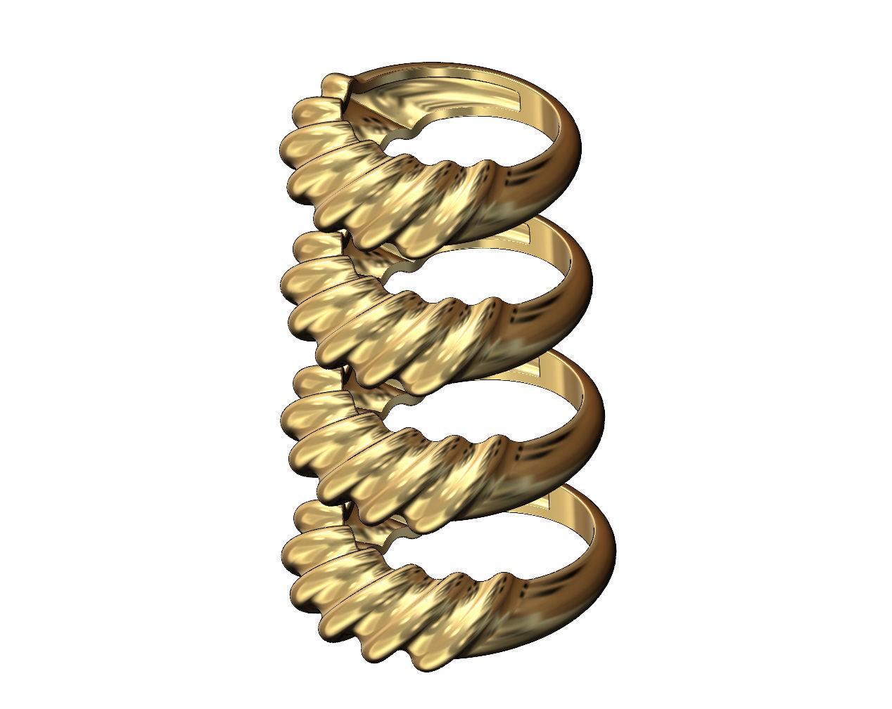 Tilted undulations dome ring US sizes 6to9 3D print model_3