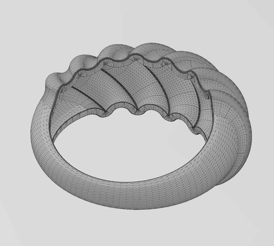 Tilted undulations dome ring US sizes 6to9 3D print model_16