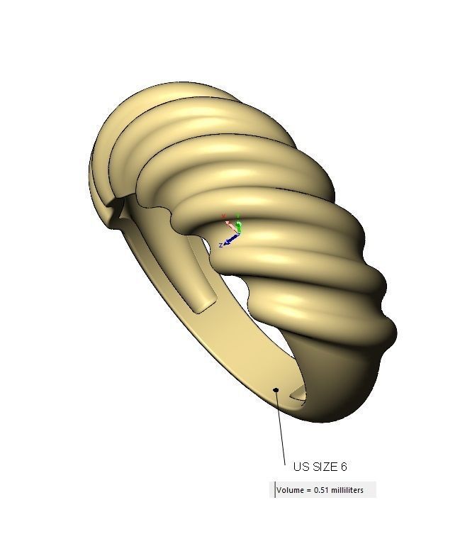 Tilted undulations dome ring US sizes 6to9 3D print model_12